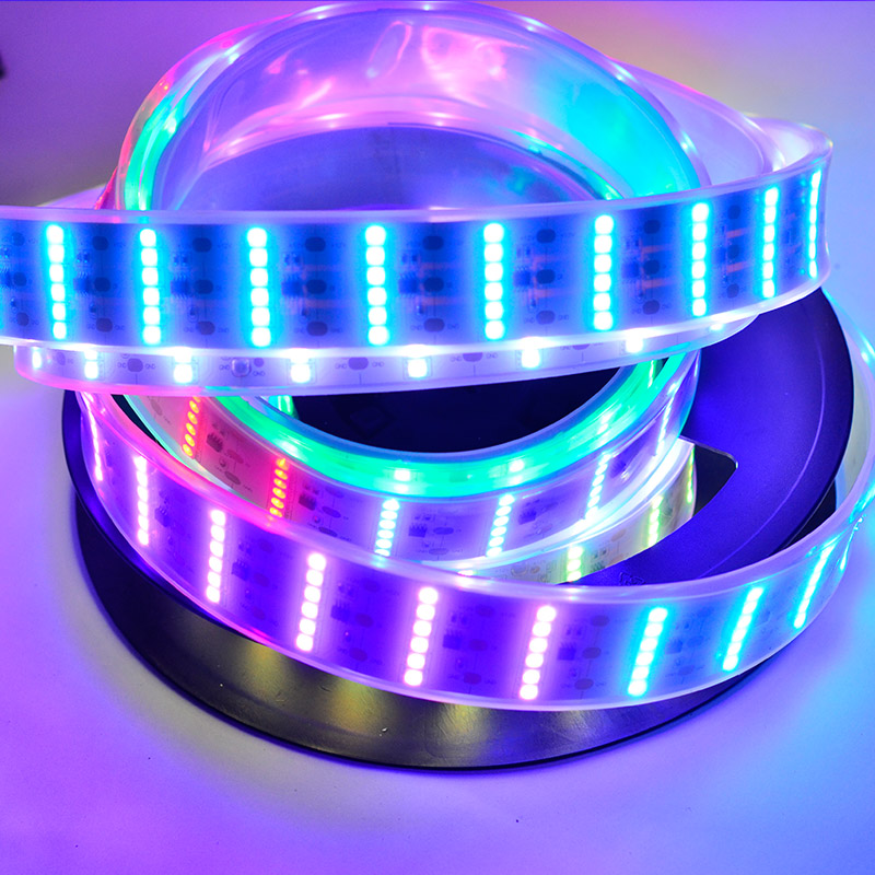 Six Rows Color Chasing RGB Dream Color LED Strip Lights, DC12V, Flexible LED Tape Light with 55LEDs per feet. - For Holiday lighting